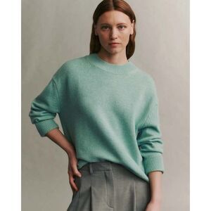 TWP Cashmere Boy Crew in the color Aqua Size Medium